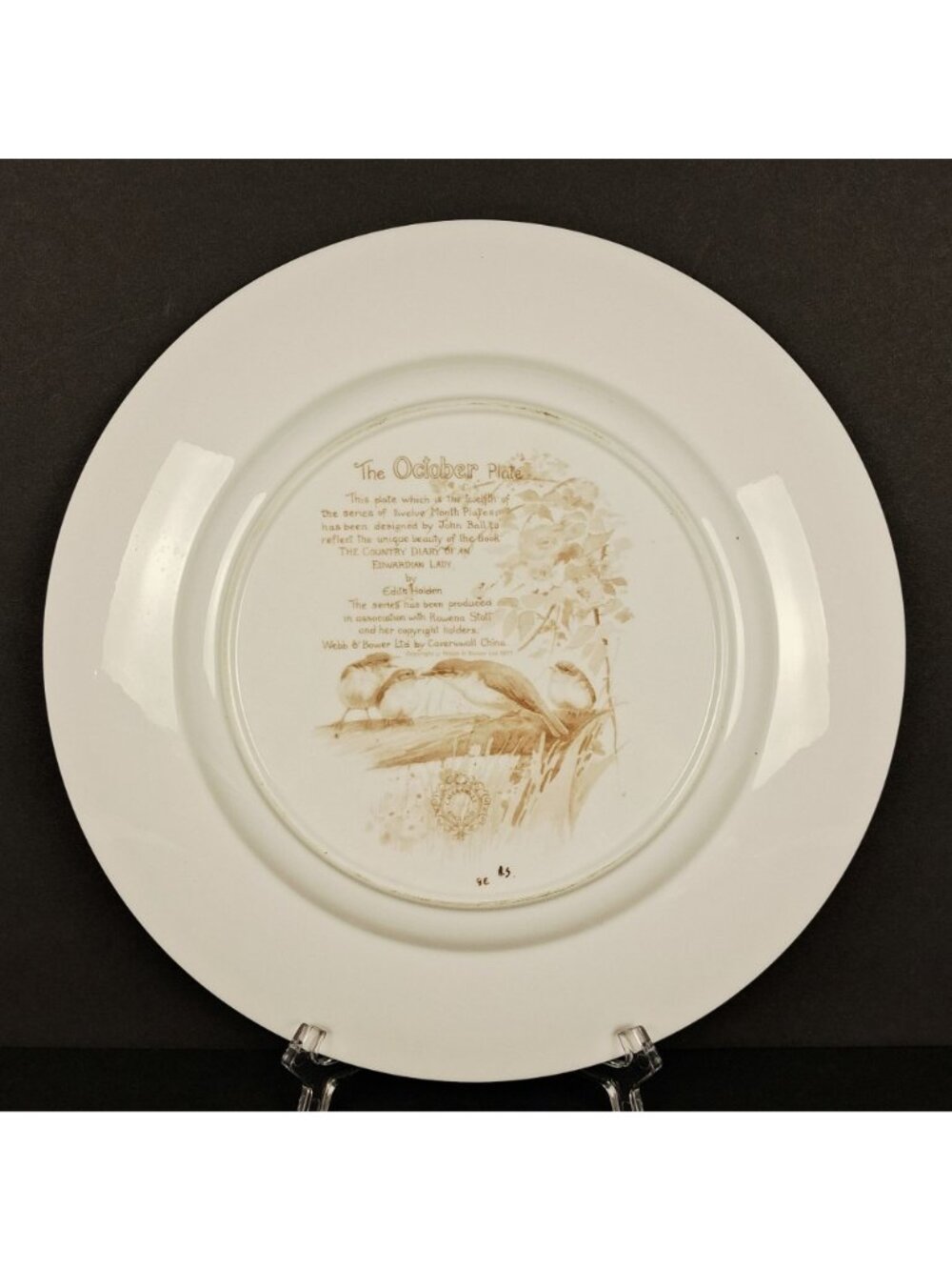 Caverswall Calendar Plates the Country Diary of An Edwardian Lady - Mushroom & - Picture 2 of 11